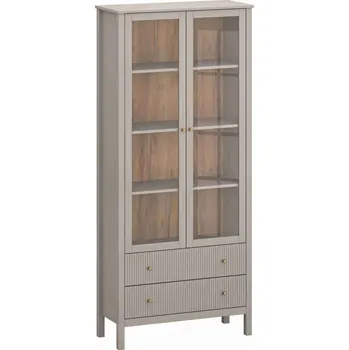 Obývací stěna LEO vitrína 2w2s taupe