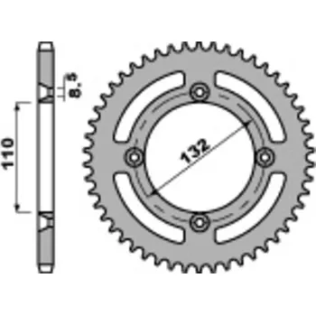 Nářadí na motocykly Ocelová standardní zadní řetězová kola PBR 4486 - 428 4486.46.C45