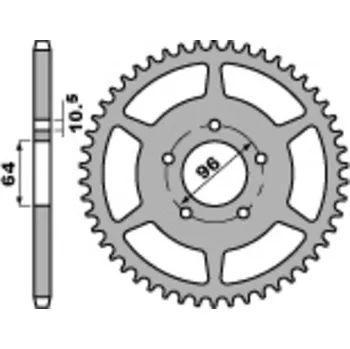Nářadí na motocykly Ocelová standardní zadní řetězová kola PBR 254 - 520 254.43.C45