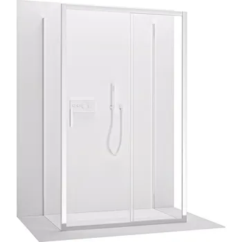 CERANO - Třístěnný sprchový kout Varone LINE U L/P - 6 mm - chrom, transparentní sklo - 150x90x195 cm - posuvný