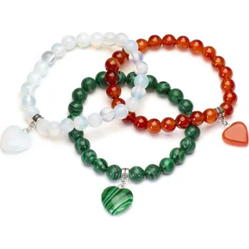 Náramek Prosperk Náramek pravé minerály srdíčko Minerál: Měsíční kámen