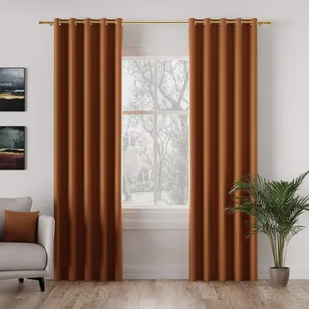 Pomerančový zatemňovací závěs na kroužcích LEON 140x250 cm