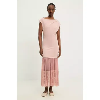 Dámské šaty Šaty Answear.LAB růžová barva, maxi 93103.IWK 30X, vel. M