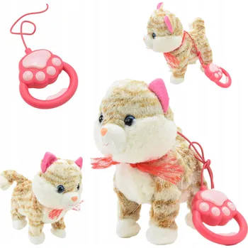 Hračka pro nejmenší Interaktivní kotě Skleplolki vícebarevné na vodítku, zvukové, 23 cm