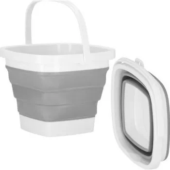 Skládací silikonový kbelík 10L čtvercový Springos