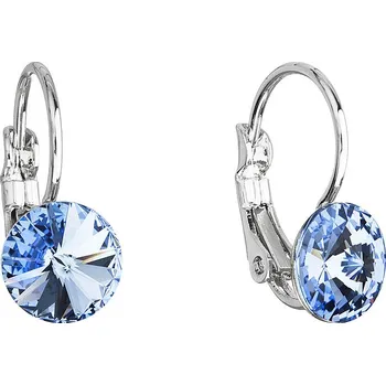 Náušnice Evolution Group s.r.o. Náušnice bižuterie se Swarovski krystaly modré kulaté 51031.3 sapphire
