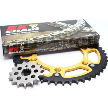 Řetězová sada pro motocykl Řetězová sada EK PREMIUM EK + SUPERSPROX se zlatým řetězem řady MVXZ2 -absolutní TOP kvalita SUZUKI GSX-R 750 2011-2016
