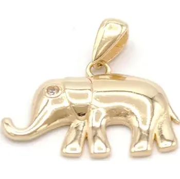 Přívěsek Zlatý přívěsek slon se zirkonem 1,03g