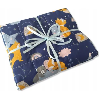 přikrývka Zátěžová deka 90x120 cm senzorická pro děti lišky tmavě modrá