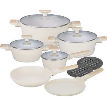 Hrnec Klausberg Sada titanových hrnců 12 ks KB-7833 BEIGE, mramor, indukce