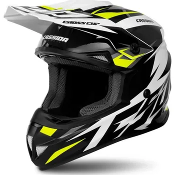 Helma na motorku Motokrosová helma CASSIDA CROSS CUP TWO bílá/černá/žlutá fluo Vel: L Výprodej zboží