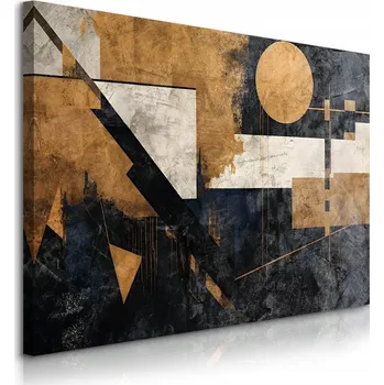 Obraz OBRAZ NA PLÁTNĚ DO OBÝVÁKU ABSTRAKCE GEOMETRICKÝ STYL GLAMOUR 90x60