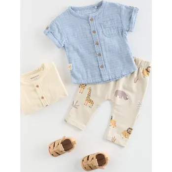 Reserved - Bavlněná košile - světle modrá - 561CJ-50X - 561CJ-50X-62