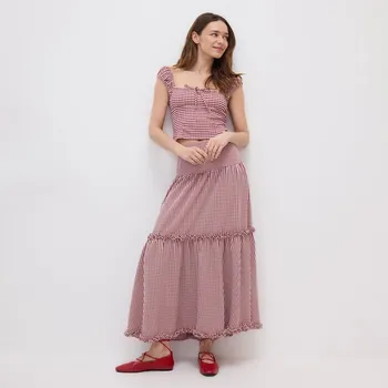 Reserved - Halenka s kostkou vichy - hnědá - WU834-83X - WU834-83X-XL