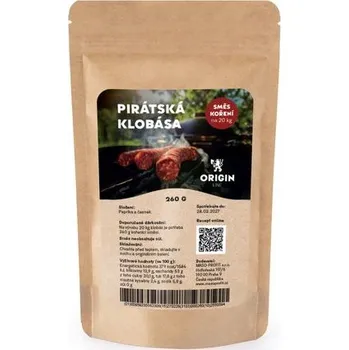 Koření Origin Line Kořenicí směs bez soli Pirátská klobása 260 g na 20 kg díla