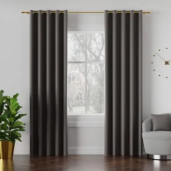 Závěs Tmavě šedý zatemňovací závěs na kroužcích LEON 140x250 cm