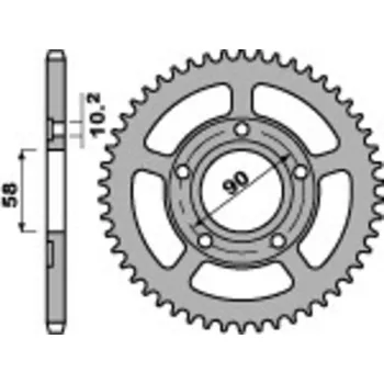 Nářadí na motocykly PBR Ocelová standardní zadní řetězová kola 281 - 520 281.34.C45