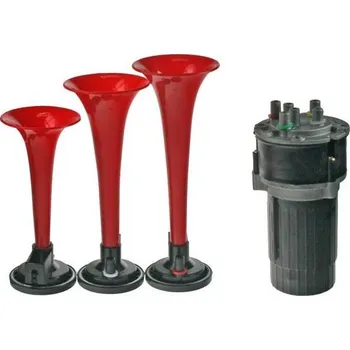 Autoelektrika 3-tónová fanfára 220mm, 12V červená s kompresorem