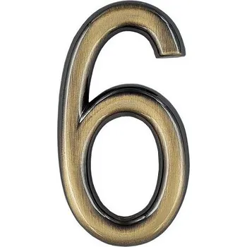 Domovní číslo číslo 75mm bronz "6" Bronz