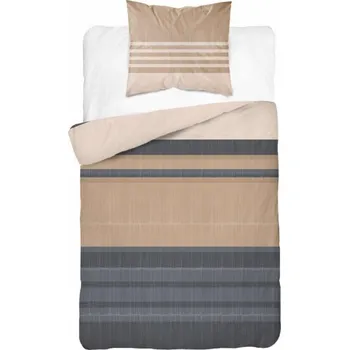 Povlečení Detexpol Bavlněné povlečení Line hnědá 5245A