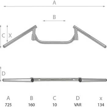Chránič řídítek pro čtyřkolku Řídítka DOMINO 184171060 Road chromovaný 184171060