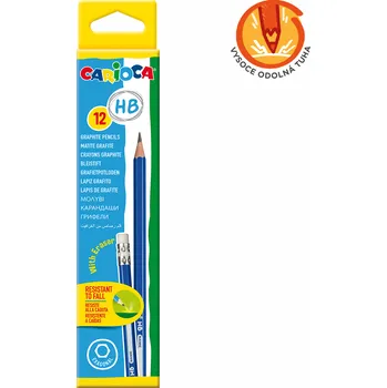 Grafitová tužka Carioca šestihanná tužka HB, s pryží