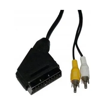 Audio kabel Kabel Euro konektor --> 2x RCA konektor pouze pro audio, 5 m