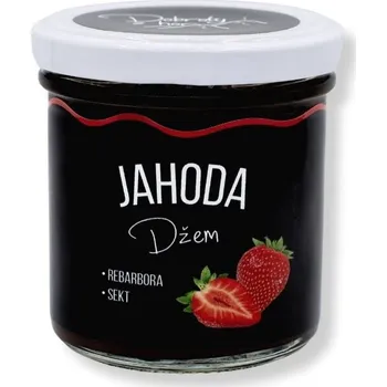 Dobroty z hor Džem Jahoda - rebarbora, sekt z jižní Moravy Hmotnost balení: 155 g