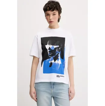 Pánské oblečení Bavlněné tričko Karl Lagerfeld Jeans A2W17030 bílá 00A, vel. XS
