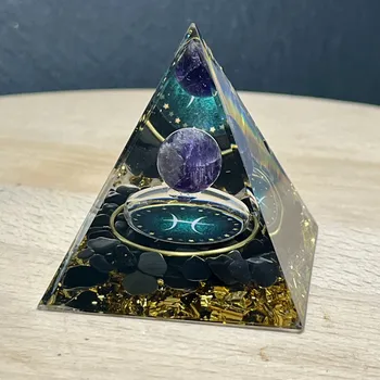 Přívěsek Pyramida Orgonit | Zvěrokruh Ryby | 50x50mm | 60g | Zlatá