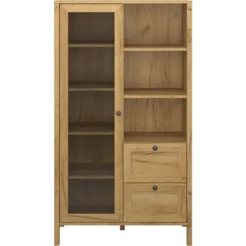 Obývací stěna KLARK nízká vitrína 1w2s dub craft zlatý