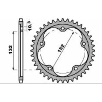 Nářadí na motocykly Ocelová standardní zadní řetězová kola PBR 4464 - 520 4464.43.C45