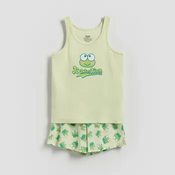 Dívčí spodní prádlo Reserved - Dvoudílná pyžama Hello Kitty and Friends - světle zelená - 618EB-70X - 618EB-70X-U12