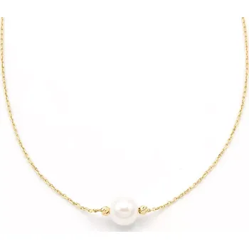 Řetízek Zlatý řetízek s perlou 1,40g