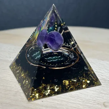 Přívěsek Pyramida Orgonit | Zvěrokruh Vodnář | 50x50mm | 60g | Bronzová