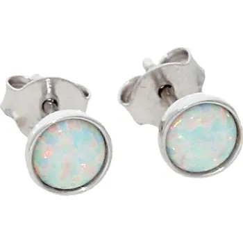 Náušnice Goldstore Stříbrné náušnice pecky s opálem Váha: 1.05 g