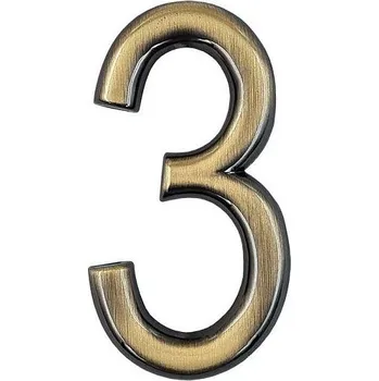 Domovní číslo číslo 75mm bronz "3" Bronz