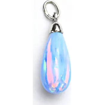 Přívěsek Stříbrný přívěsek slza světle modrý opál - P41o (Stříbrný přívěsek s modrým opálem)