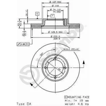 Brzdový kotouč Brzdový kotouč BREMBO 09.6709.10
