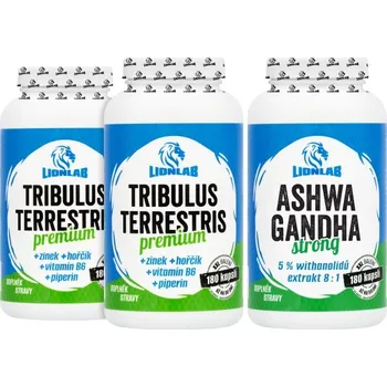 Zdraví Lionlab Tribulus Premium a Ashwagandha Strong - akce 1+1+1
