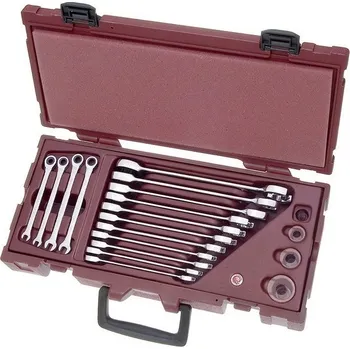 Ruční nářadí KRAFTWERKTOOLS Sada klíčů ráčnových CLICKRAFT COMBINATION + DOUBLE RATCHET 15ks - kufr COMPLETO PROFI Line