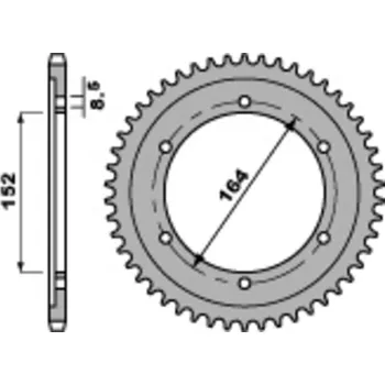 Nářadí na motocykly Ocelová standardní zadní řetězová kola PBR 841 - 530 841.42.C45