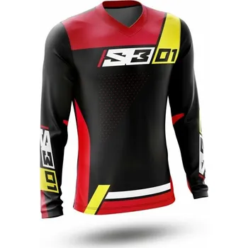 Moto dres S3 Collection 01 Jersey - černá/červená Velikost L 01-RY1-L