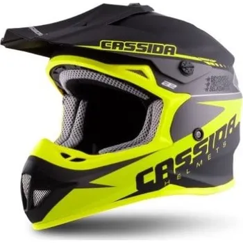 Helma na motorku Motokrosová helma CASSIDA CROSS CUP LP černá/šedá/žlutá Vel: M Výprodej zboží