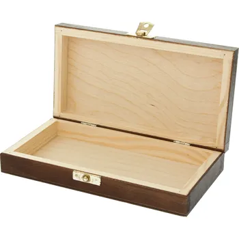 Dárková krabička Dřevia Dřevěná krabička na bankovky se zámkem 20x11x4 cm hnědá