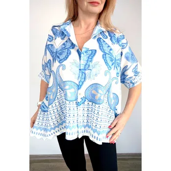 Made in Italy Dámská košile FARFALLA UNI, barva modrá