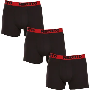 Boxerky 3PACK pánské boxerky Nedeto černé (3NBC4) XXL Možnost vrácení zboží ZDARMA do 120 dnů!