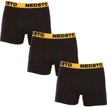 Boxerky 3PACK pánské boxerky Nedeto černé (3NBC2) XXL Možnost vrácení zboží ZDARMA do 120 dnů!