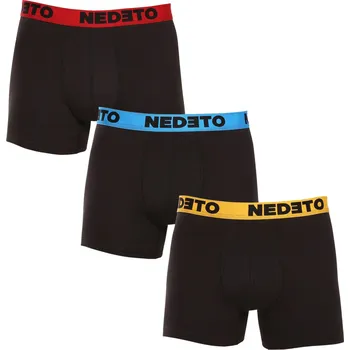 Boxerky 3PACK pánské boxerky Nedeto černé (3NBC1) 3XL Možnost vrácení zboží ZDARMA do 120 dnů!