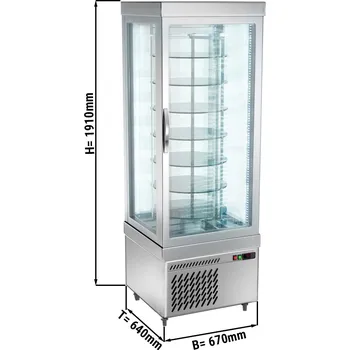 Vinotéka G.Gastro Panoramatická vitrína se 7 otočnými skleněnými policemi 17131